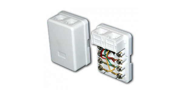 TSB-С-66 Розетка внешняя настенная телефонная 2 порта RJ12 6P6C TSB-С ...