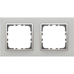 Рамка 2-постовая из натурального анодированного алюминия Серия LK60 Экопласт, арт. 864223