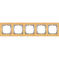 Рамка 5-постовая из натурального светлого дерева (дуб) Серия LK60 Экопласт, арт. 864555