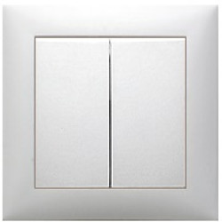 Переключатель 2-клавишный, с двух мест (схема 6+6) 16 A, 250 B (белый) Серия LK60 Экопласт, арт. 861304