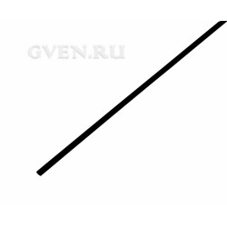 2.5 / 1.25 мм 1м термоусадка черная  REXANT