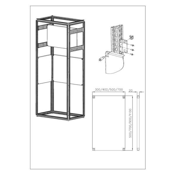 Панель монтажная секционная 700х500 для шкафов EMS ширина/глубина 600 и 800 мм. цены опт и розница скидки Панель монтажная секционная 700х500 для шкафов EMS ширина/глубина 600 и 800 мм. цены опт и розница скидки