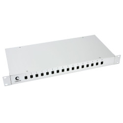Бокс оптический Cabeus, портов: 16, SC (LC duplex), 1U, 485х200х44 (ШхГхВ), цвет: серый, (FO-19-16SC)