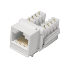 Модуль Вставка Keystone Jack RJ-45 (8P8C), кат.5e, Dual IDC, белая, арт. 8P8C-C5e-90-WH