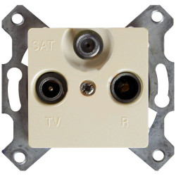 LEGRAND 773736 Розетка TV-FM-SAT, проходная, 4-2150МГц, слоновая кость, Cariva