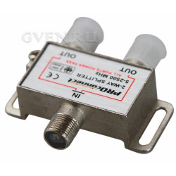 ДЕЛИТЕЛЬ  ТВ  х 2 под F разъём 5-2500 МГц "СПУТНИК"  PROCONNECT