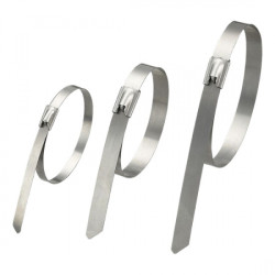 Стяжки кабельные стальные Cabeus, 4,6х300 мм, 100 шт, цвет: стальной