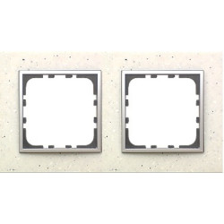 Рамка 2-постовая из декоративного камня (белый мрамор) Серия LK60 Экопласт, арт. 864289