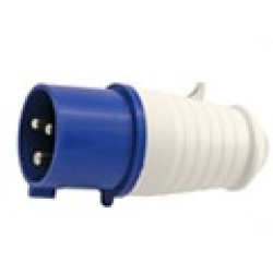 Вилка прямая переносная 2Р+РЕ 16А 220В IP44 Серия STANDARD Экопласт, арт. 87016