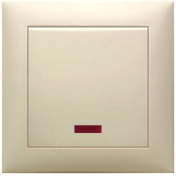 Выключатель 1-клавишный, c индикатором (схема 1L) 16 A, 250 B (бежевый) Серия LK60 Экопласт, арт. 860201