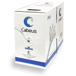 Кабель витая пара Cabeus, U/UTP, 4 пар., кат. 5е, 100МГц, d 5,5 мм , AWG24, PVC, 305м, бухта, цвет: серый