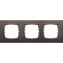 Рамка 3-постовая из натурального темного дерева (венге) Серия LK60 Экопласт, арт. 864345