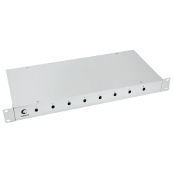 Бокс оптический Cabeus, портов: 8, ST/FC, 1U, 485х200х44 (ШхГхВ), цвет: серый, (FO-19-8ST)