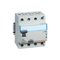 Устройство защитного отключения Legrand DX3, 4 модуль, А класс, 4Р, 63А/300мА (411781)