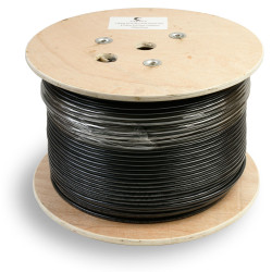 Кабель витая пара Cabeus, SF/UTP, 4 пар., кат. 5е, 100МГц, d 7,2 мм , AWG24, PE, 305м, бухта, цвет: чёрный
