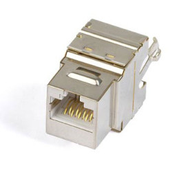 Модуль Вставка Keystone Jack RJ-45 (8P8C), кат.6, экранированная, тип 180 градусов, белая (High-Bandwidth applications), арт. KJ5-8P8C-C6-180-SH-F-WH