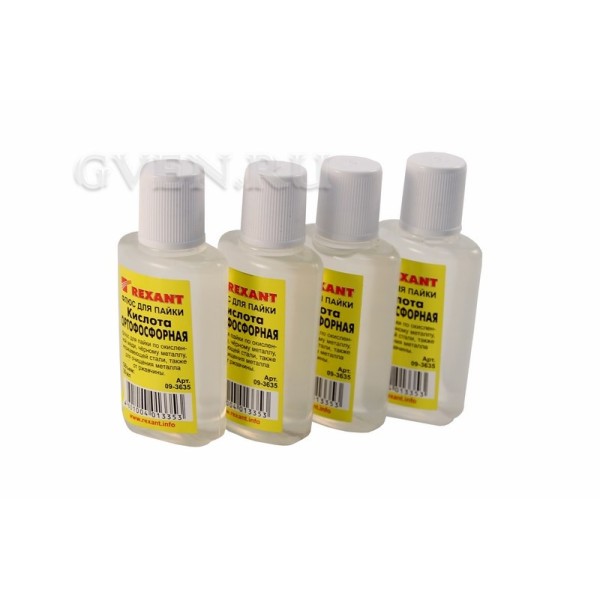 Купить Флюс для пайки КИСЛОТА ОРТОФОСФОРНАЯ 30мл REXANT 09-3635 SDS 09-3635 SDS