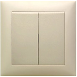 Выключатель 2-клавишный (схема 5) 16 A, 250 B (бежевый) Серия LK60 Экопласт, арт. 861101 