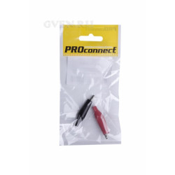 Зажим "крокодил"  5А  46мм  в изоляторе  PROCONNECT (ПАКЕТ БОБ) 2 шт