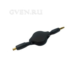 Аудио кабель-рулетка 3,5 мм штекер-гнездо 0,75М черный REXANT