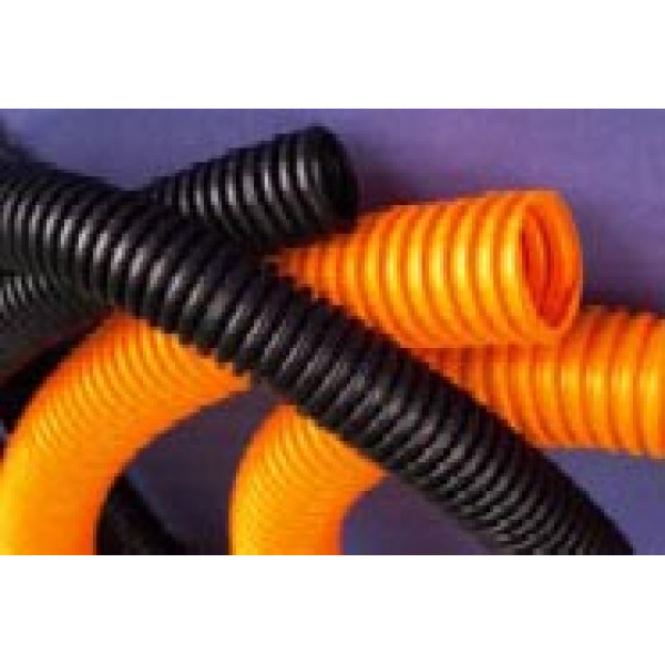 Купить Гофротруба ПНД с зондом лёгкая (чёрн., оранж), d=20мм, бухта 100м, цена за 1 метр СЭП