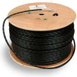 Кабель витая пара Cabeus, U/FTP, 4 пар., кат. 6A, 100МГц, d 7,8 мм , AWG23, PE, 305м, бухта, цвет: чёрный