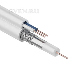 Кабель для видеонаблюдения ККСВ-В + 2х0.5мм., 100м., белый  REXANT