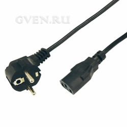 Шнур сетевой  Евро  0.75мм²  1.8М  (PE)  (с заземлением)  REXANT