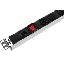 Вертикальный блок розеток Rem-16 с выкл., 15  Shuko, 10 C13, вход  IEC 60320 C20 16A, алюм., 42-48U
