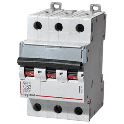 LEGRAND 407297 Автоматический выключатель, серия DX3-E, С63A, 6kA, 3-полюсный