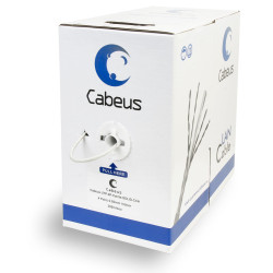 Кабель витая пара Cabeus, U/UTP, 4 пар., кат. 5е, 100МГц, d 5,1 мм , AWG24, PVC, 305м, бухта, цвет: серый
