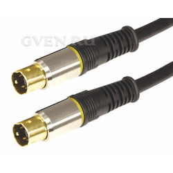 Шнур SVHS Plug - SVHS Plug  1.5М  (GOLD)  металл  REXANT