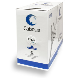Кабель витая пара Cabeus, F/UTP, 4 пар., кат. 5е, 100МГц, d 5,3 мм , AWG26, PVC, 305м, бухта, цвет: серый