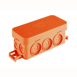 JBL090 Коробка огн. E110, о/п 90х42х40мм, без галогена, 10 вых., IP55, 2P, (0,15-2, 5мм²), цвет оранж. Экопласт