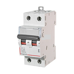 LEGRAND 407802 Автоматический выключатель, серия DX3, С25A, 10kA, 2-полюсный