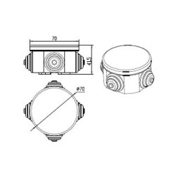 Купить 44004JBR065 Коробка разветвительная с крышкой D=65х35 мм 4 вых. IP44 44004 Экопласт