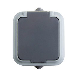 Розетка штепсельная влагозащищенная открытой установки IP54, с заземлением, 16 А, Rexant, арт. 78-0524