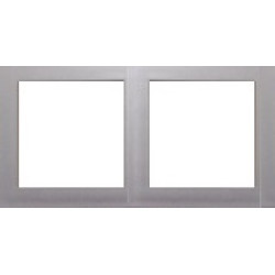 Рамка 2-постовая (серебристый металлик) FLAT, арт. 844203 