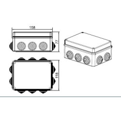 Купить 44009 JBS150 Коробка разветвительная 150х110х70, 10 вых., IP55 Экопласт
