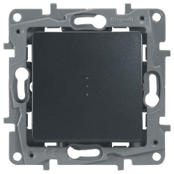 LEGRAND 672615 Выключатель/переключатель с подсветкой, 10AX, с автоматическими зажимами, антрацит, ETIKA