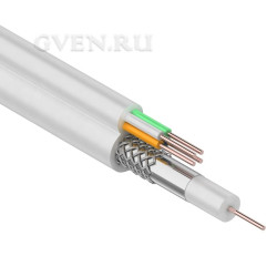 Кабель для видеонаблюдения ККСВ-В + 4х0.5мм., 100м., белый  REXANT