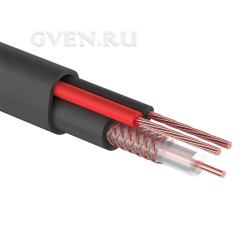 Кабель для видеонаблюдения КВК-П-2 + 2х0,50мм² (CCA), (96), 200м., черный, OUTDOOR  PROCONNECT