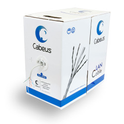 Cabeus UTP-1P-Cat.5e-SOLID Кабель витая пара (UTP), категория 5e, 1 пара (24 AWG), одножильный (solid), серый (500 м)