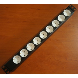 Блок розеток 19 1U, 9 розеток (8+1), со шнуром 2м, без выключателя, GVE PDU БР-9П-Ш-9005