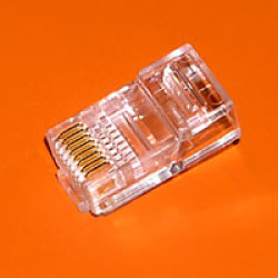 8P8C03-15N Коннектор разъем вилка RJ-45 под UTP кабель витая пара Кат 5 6m gold