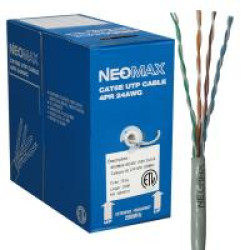 NM10101  Кабель NEOMAX витая пара (UTP), категория 5e,4 пары(24 AWG),одножильный(solid), 200Mhz серый (бухта 305м) NM10101  Кабель NEOMAX витая пара (UTP), категория 5e,4 пары(24 AWG),одножильный(solid), 200Mhz серый (бухта 305м)