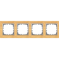 Рамка 4-постовая из натурального светлого дерева (дуб) Серия LK60 Экопласт, арт. 864455