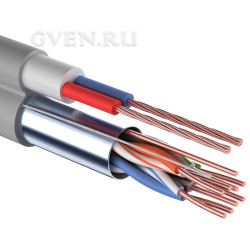 Мульти-кабель  FTP  4PR  24AWG  CAT5e + 2х0.75мм²., 200м., серый  REXANT