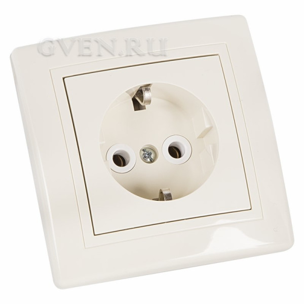 Купить Розетка скрытой установки,с З/К,поликарбонат.Рамка,без вставки,накладка кремовая,16A,250V 78-0108 SDS 78-0108 SDS