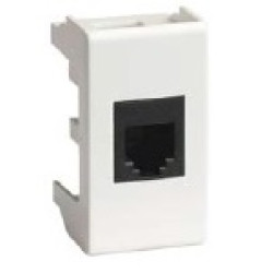 45018 Телефонная розетка Viva RJ-12 (6P6C, Hyperline, заделка NE-TOOL), белая, 1 модуль